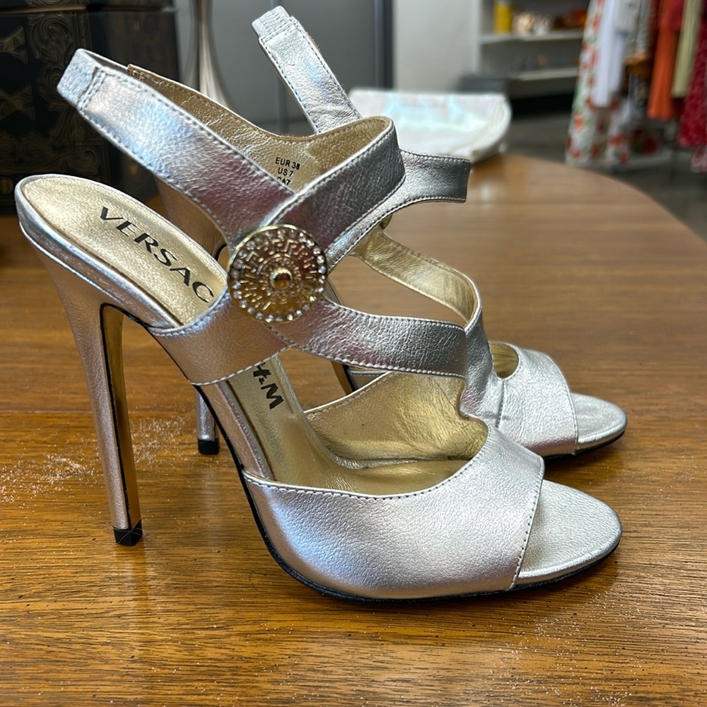 Versace for H&M silver heels